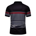 thumbnail image 4 of WREESH Mens Henley Shirt Summer Casual Striped Shirts Fashion Business Pullover Slim Fit Short Sleeve Tops Black, 4 of 4