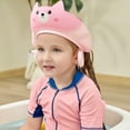 thumbnail image 2 of 1Pc Baby Shower Cap Shield for Kids Soft Silicone Adjustable 1-10 Years Old Cartoon Pig Shower Cap for Kids Toddler Shower Cap Shield Makes the Kids Bath More Fun, 2 of 5