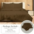 thumbnail image 3 of Royale Linens Chocolate Duvet Cover Queen Size - Queen Duvet Cover Set - 3 Piece Double Brushed Queen Duvet Covers with Zipper Closure, 1 Duvet Cover 90x90 inches and 2 Pillow Shams (Queen, Chocolate), 3 of 8