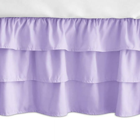 UPC: 0846480063230 | Butterfly Pink and Purple Collection 3 Tiered Crib Bed Skirt