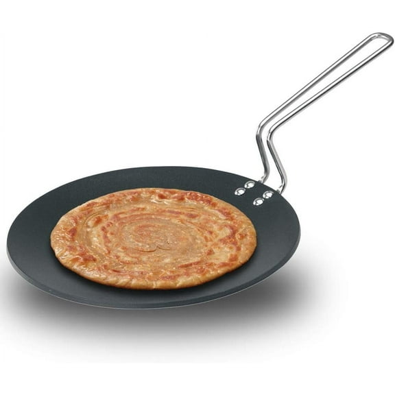 Hawkins Futura Non-Stick Concave Tava Griddle 10 in with Steel Handle