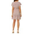 thumbnail image 3 of MODA NOVA Junior's Flutter Sleeve Elastic Waist Ruffle Hem Mini Dress, 3 of 6