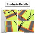 Reflective Vest Class 2 Safety Vests ANSI with 5 Pockets Zipper High