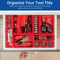 thumbnail image 7 of HAIDAIYA 45 Pack Drawer Organizer Trays Set, 3 Sizes Plastic Divider Storage Bins for Desk, Makeup, Tool Box, Jewelry (Red), 7 of 7