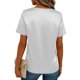 thumbnail image 4 of TaTaai Women's Lightweight Satin Shirt Short Sleeve V-Neck Button-Down Pocket Casual Office Blouse Sheen Fabric Top Gift, 4 of 7