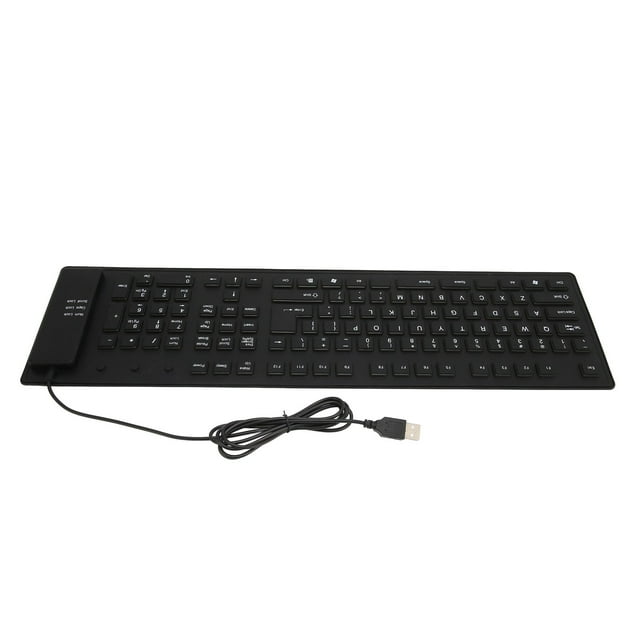 Soft Touch Keyboard,109 Keys Foldable Silicone USB Wired Keyboard Waterproof Keyboard Proven Performance