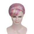 thumbnail image 4 of HPO Adult Women's Ombre Pink Wavy Cosplay Wig, Perfect for Halloween, Flame-retardant Synthetic Fiber, 4 of 10