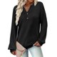 thumbnail image 1 of Women's casual long-sleeved V-neck solid color loose shirt, available in all sizes, plus sizes also acceptable. gray blue XXXL, 1 of 4