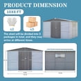 thumbnail image 4 of 10 ft.  x 8 ft.  Outdoor Iron & Solid Wood Tool Storage Shed with Two Doors and Windows, 4 of 7