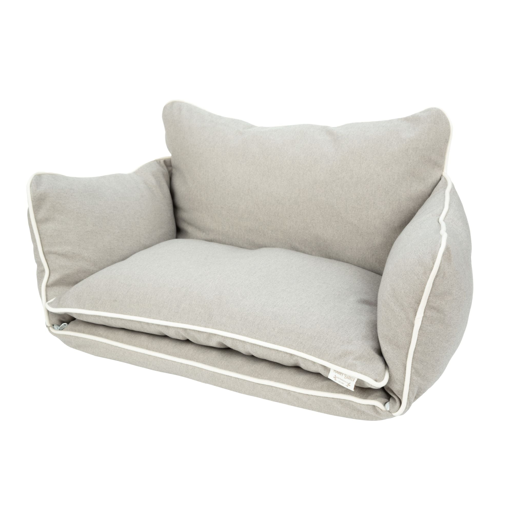 Harry Barker Comfy Couch Lounger Bed for Pets with Faux Wool and Eco-Friendly Poly Fill
