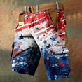 thumbnail image 4 of Drmagiyhm Sky Blue 4th of July Mens Cargo Shorts Athletic Baggy Wide legs Shorts Lightweight Hawaiian Pants Stars and Stripes Stretch Mens Clothing with Pocket, 4 of 4