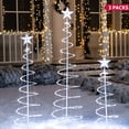 thumbnail image 1 of Paquete de 3 decoraciones navideñas en espiral para árboles al aire libre, 218 decoraciones de luces LED para árboles de Navidad, luz navideña para patio con, 1 of 6