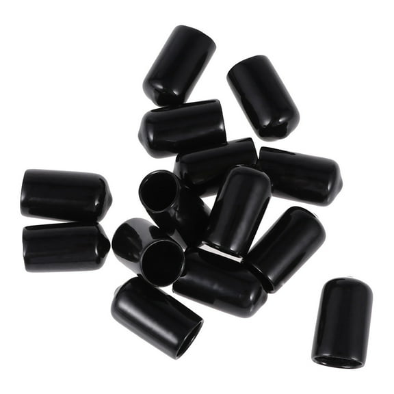 MLINS 60 Pcs Door Wire Cap Flexible End Caps 2x1.6cm Black