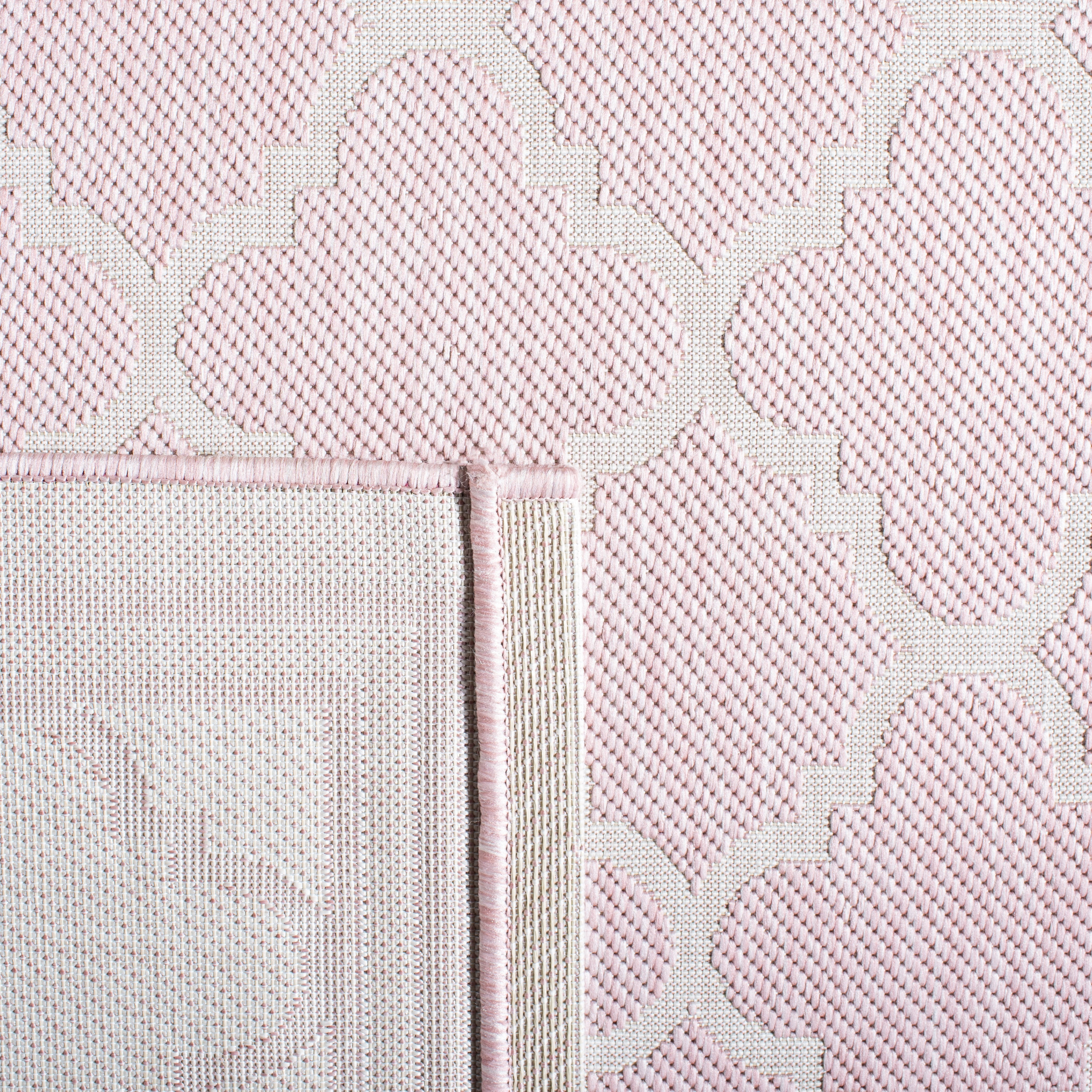 Safavieh Courtyard Claudia Geometric Indoor/Outdoor Area Rug, Pink/Beige, 6'7" x 9'6"