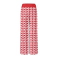 thumbnail image 6 of Women's Pajama Pants Sleepwear, Casual Drawstring Elastic Waist Pants, Comfy Straight Yoga Loose Trousers with Love Print,Red,2XL, 6 of 7