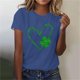 thumbnail image 3 of Mujeres Manga Corta de Verano Tops Impreso Sudadera Casual, Cuello Redondo Blusa Ligera para la Primavera Y el Verano, 3 of 4