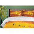 thumbnail image 4 of Ambesonne Nature Duvet Cover Set, Birds Flying at Sunset, 2-Calking, Orange, 4 of 7
