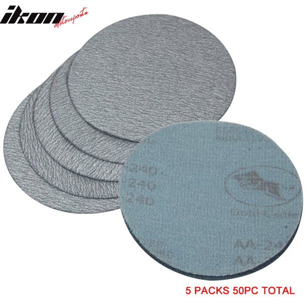 Compatible with 50PC 5Inch 127mm 240 Grit Auto Sanding Disc No Hole