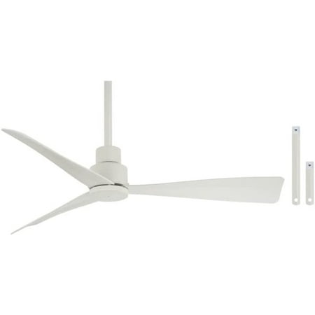 

Minka-Aire Simple - 44 Ceiling Fan with 3 blades - Flat White w/ Extra Downrod - F786-WHF-DR