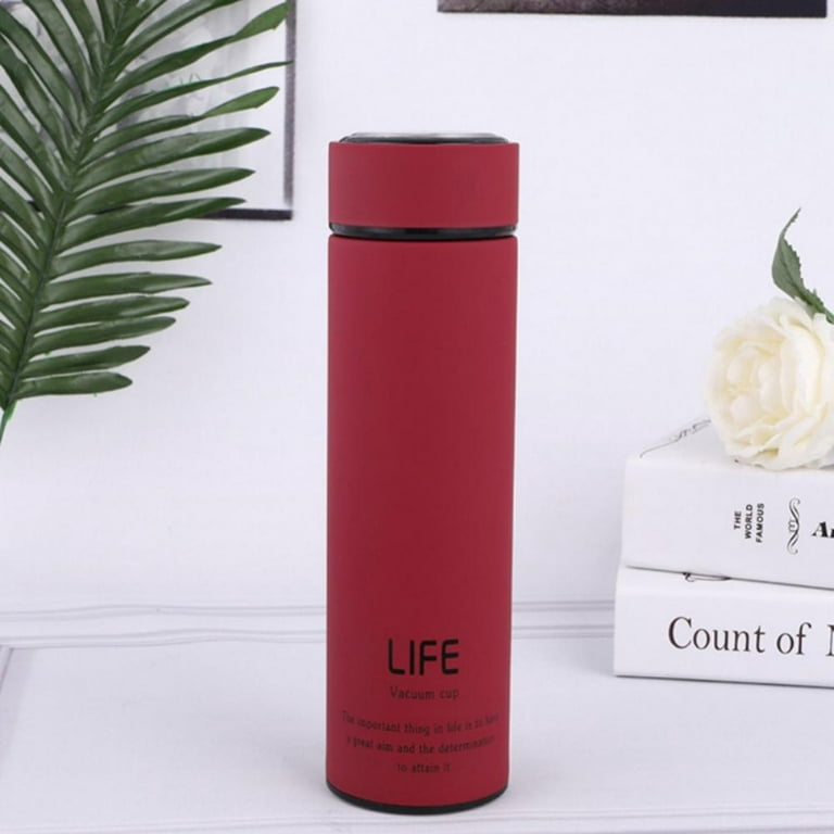 All in ONE Travel Mug - Tea Infuser Bottle - Insulated HOT Coffee Thermos -  Cold Fruit Infused Water Flask - Food Grade Leak Proof Tumbler Double Wall