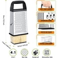 thumbnail image 2 of Cheese Grater With Container Box Grater Stainless Steel Graters for Kitchen Cheese Shredder Parmesan Shredder Kitchen Gadgets Kitchen Tools Kitchen Gifts for Chef Dishwasher Safe Zester, 2 of 5