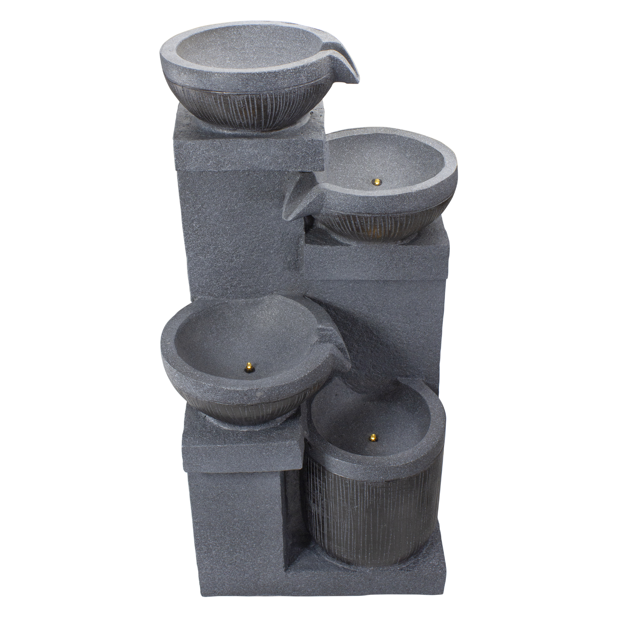 Northlight LED Lighted Cascading 4-Tier Bowl Outdoor Water Fountain - 23"