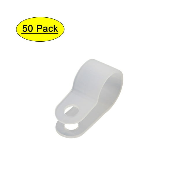 50pcs nylon r type 1/2" 13.2mm cable cord wire clamp clip fastener