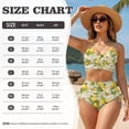 thumbnail image 7 of Xoenoiee Butterfly Lemon Plumeria Flower Print Women's 2 Piece Bikini Set Cutout Swimsuit High Waisted 2026 Summer Beach Swim Bathing Suits for Women, L, 7 of 7