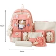 thumbnail image 2 of Mochila Escolar Kawaii Ormromra de 5 Piezas con Accesorios Colgantes Color Rosa 43*30cm, 2 of 5