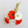 thumbnail image 3 of facefd Artificial Chrysanthemum Bundle Simulation Flower PU Floral Decor artificial Flower Bundle Home Decor, Orange White, 3 of 5