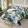 thumbnail image 3 of Manfei Vintage Floral Leaves Twin Quilt Set 2 Pieces,Rustic Botanical Twin Coverlet Set,1 Bedspread and 1 Pillowcase, 3 of 7