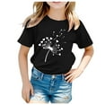 thumbnail image 1 of HABDGIKS T-Shirt pour Garçon Imprimé Tee Bleu Chat Col Rond Fille Manches Courtes Amusantes pour 3-13 Ans Hauts, 1 of 4