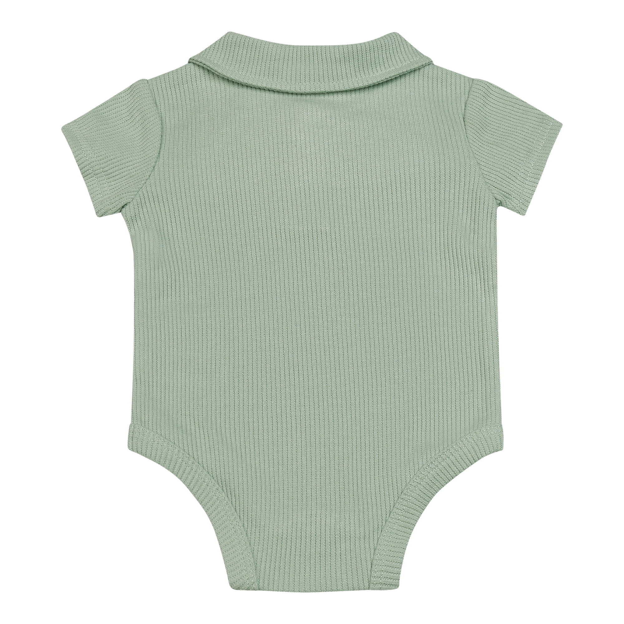 Disney Baby Boys 3-Piece Rib Pant Set – Short Sleeve Polo Bodysuit, Ribbed Jogger Pants & Socks Dumbo Green 3/6M