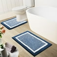 thumbnail image 7 of Smiry U-Shaped Luxury Bathroom Rugs, Ultra Soft and Absorbent Microfiber Contour Bath Rug, Non-Slip Machine Washable Toilet Rug, 24"x20", Navy and White, 7 of 7