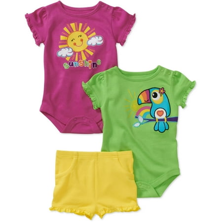 Garanimals Newborn Girls' 3 Piece Graphi