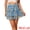 Lake Blue, variant on Women's Elastic Waist A-Line Layered Ruffle Floral Mini Skirt L Black Pink