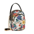 thumbnail image 7 of FORMRS Crossbody Bag for Women Quilted Travel Shoulder Cell Phone Purse with Chain Strap Handbag, Red Japanese Floral Pattern, 7 of 7