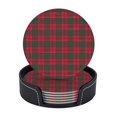 thumbnail image 1 of Posavasos de cuero de 6 piezas, posavasos de tartán del clan Grant para bebidas, posavasos para tazas, regalo de inauguración de la casa, ideal para la decoración del hogar, 1 of 7