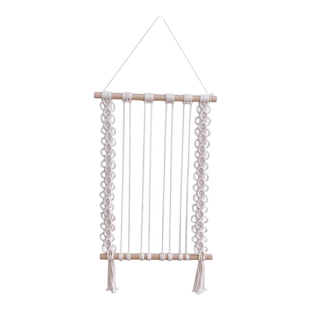 Tapiz de pared de macramé, tapiz tejido bohemio, decoración de arte de pared con tapiz de macramé blanco