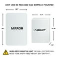 thumbnail image 3 of TEHOME White Frameless Rectangle Medicine Cabinet with Mirror Recess & Surface Mount Cabinet with Mirror for Bathroom, 30'' H x 20'' W, 3 of 11