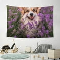 thumbnail image 6 of Xecao Dog in Lavender Flowers Print Tapestry, Wall Hanging Room Funny Decor, Backdrop Room Decor for Bedroom Living Room dormitory, 6 of 8