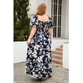 thumbnail image 2 of Bohemian French Elegant Midi Dress - Women's Plus Size Printed Vacation Dress, 2 of 4