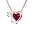 thumbnail image 2 of Bling Jewelry Womens Whimsical Cubic Zirconia Ruby Red CZ Devil Heart Pendant Rose Gold Sterling Silver, 2 of 6