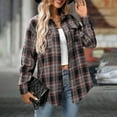 thumbnail image 5 of Shadoumai Women Plaid Shirt Jacket Seams Raw Edge Washed Oversized Shirt Jacket With Pockets Flannel Button Down Long Sleeve, 5 of 6