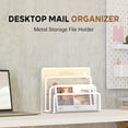 thumbnail image 6 of INTIGE Mail Organizer, Desktop File Organizer Mesh Metal Mail Holder Countertop with 3-Slot, Letter Sorter File Holder, 6 of 6