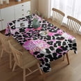 thumbnail image 2 of Pink Leopard Pattern Rectangle Tablecloth 60"x84",Waterproof Polyester Rectangle Table Cloth, Wipeable Spillproof Polyester Tablecloth for Dining, Camping, Indoor and Outdoor, 2 of 5