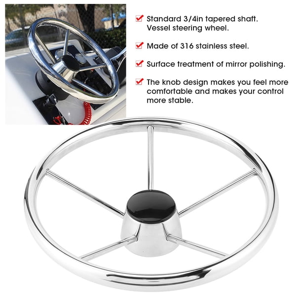 Volant de bateau en acier inoxydable poli miroir 11 /13.5 /15.5 pouces, destructeur à 5 rayons pour accessoires marins de Yacht  201355758