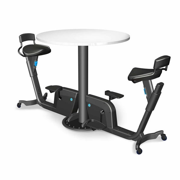 LifeSpan Office Duo Bike Table w/White Tabletop
