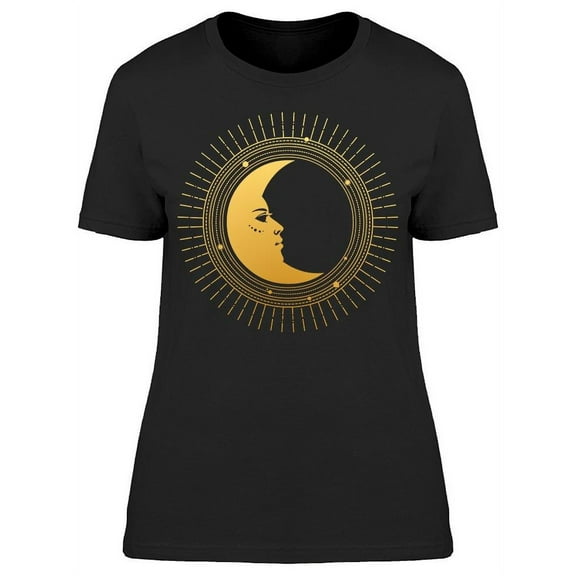 Moon On Black T-Shirt Women -Image by Shutterstock, Female Small