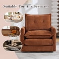 thumbnail image 6 of 360°Swivel Accent Chair, Upholstered 28''W Oversized Armchair, PAPROOS Barrel Chair Reading Armchair with Side Pockets & Cushion, Modern Accent Chair with Metal Base for Living Room Bedroom, Brown, 6 of 8